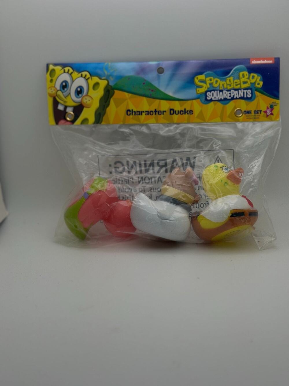 SpongeBob SquarePants Rubber Duck Set - 3 Assorted Character Ducks New In Sealed